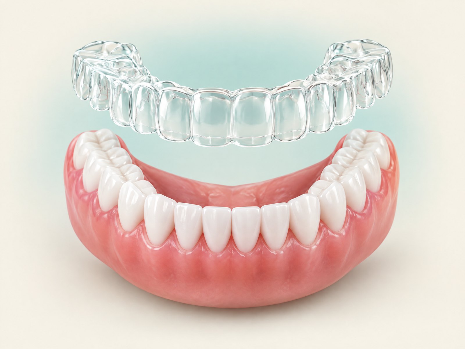 Allineatori trasparenti. Mascherine trasparenti, quasi invisibili, che spostano i denti per gradi verso la posizione corretta. Si tolgono per mangiare e per lavarsi i denti.